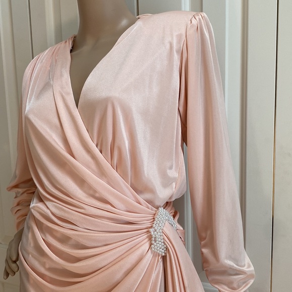 Betsy & Adam Vintage Pink Wrap Dress size Small - Picture 4 of 12